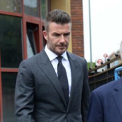 David Beckham saliendo de los Juzgados tras retirarle el carnet de conducir 6 meses