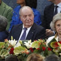 Los Reyes Juan Carlos y Sofía presencian un partido en el Mutua Madrid Open 2019
