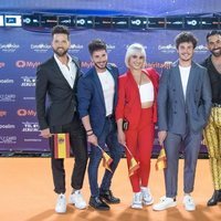 Miki Nuñez y sus bailarines en la presentación del Festival de Eurovisión 2019 en Tel Aviv