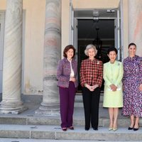 Silvia de Suecia, Hisako Takamado de Japón, la Reina Sofía y Victoria de Suecia en el Palacio de Haga