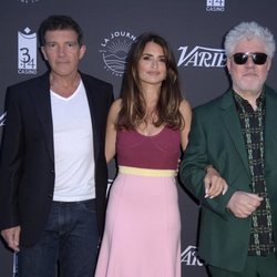 Antonio Banderas, Penélope Cruz y Pedro Almodóvar en el Festival de Cannes 2019