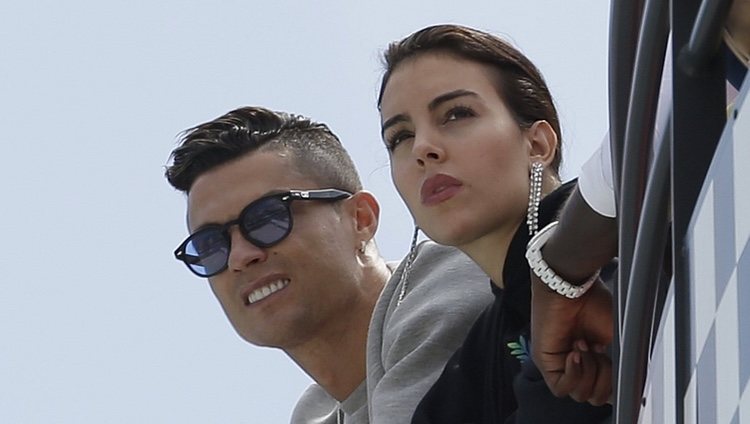 Cristiano Ronaldo y Georgina Rodríguez en el circuito de Mónaco