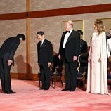 Donald y Melania Trump junto al Emperador Naruhito de Japón y su mujer en la recepción a la cena de Estado