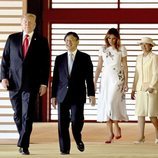 Donald Trump y Melania son recibidos por el Emperador Naruhito de Japón y su mujer Masako