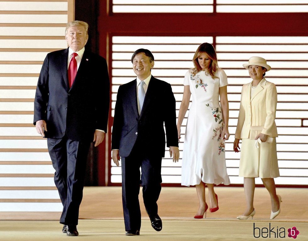 Donald Trump y Melania son recibidos por el Emperador Naruhito de Japón y su mujer Masako