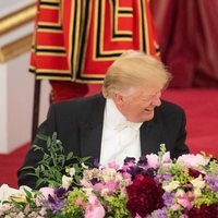 La Reina Isabel II y Donald Trump durante la cena de gala en su Viaje de Estado a Reino Unido