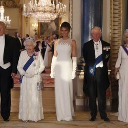 La Reina Isabel II, el Príncipe Carlos y la Duquesa de Cornualles con los Trump en su Viaje de Estado a Reino Unido