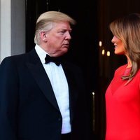 Donald Trump y Melania Trump en la cena de la embajada durante su Viaje de Estado a Reino Unido