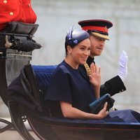 El Príncipe Harry y Meghan Markle en la ceremonia Trooping the Colour 2019