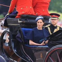 El Príncipe Harry, Meghan Markle, Kate Middleton y Camilla Parker en la ceremonia Trooping the Colour