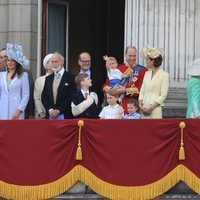 El Príncipe Luis en su primer Trooping the Colour con la Familia Real Británica