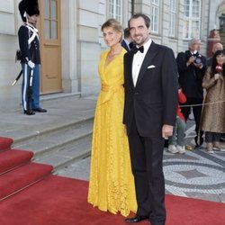 Nicolás de Grecia y Tatiana Blatnik en el 50 cumpleaños de Joaquín de Dinamarca