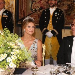 La Princesa Magdalena de Suecia en la cena oficial en el honor al Presidente de Corea del Sur