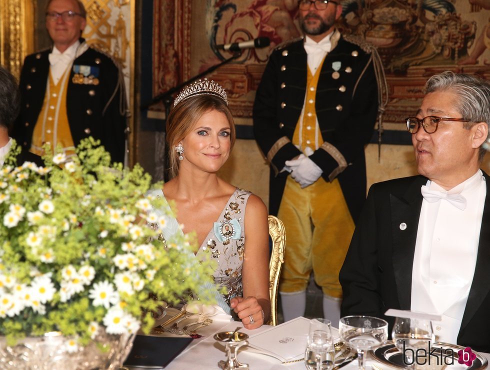 La Princesa Magdalena de Suecia en la cena oficial en el honor al Presidente de Corea del Sur