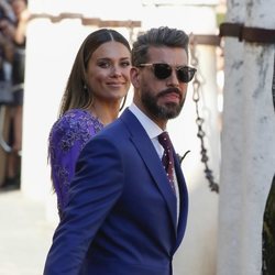 Lorena Gómez y René Ramos a la salida de la boda de Sergio Ramos y Pilar Rubio