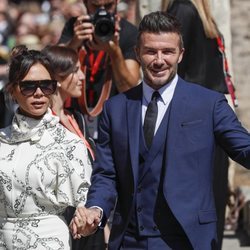 David y Victoria Beckham en la boda de Sergio Ramos y Pilar Rubio