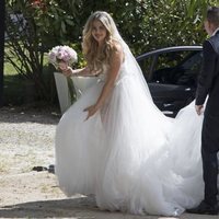 Jennifer Rueda llegando a su boda con Iago Aspas
