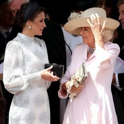La Reina Letizia y Camilla Parker en la procesión de la Orden de la Jarretera 2019