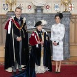 La Reina Isabel con los Reyes Felipe y Letizia en el día de la Orden de la Jarretera 2019