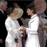 La Reina Letizia y Kate Middleton hablando en la procesión de la Orden de la Jarretera
