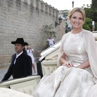 Ainhoa Arteta montada en un carruaje llegando a su boda con Matías Urrea