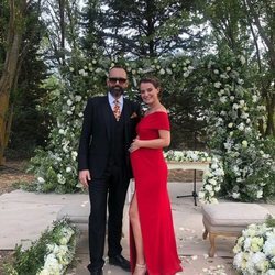 Laura Escanes y Risto Mejide en la boda de Lovely Pepa