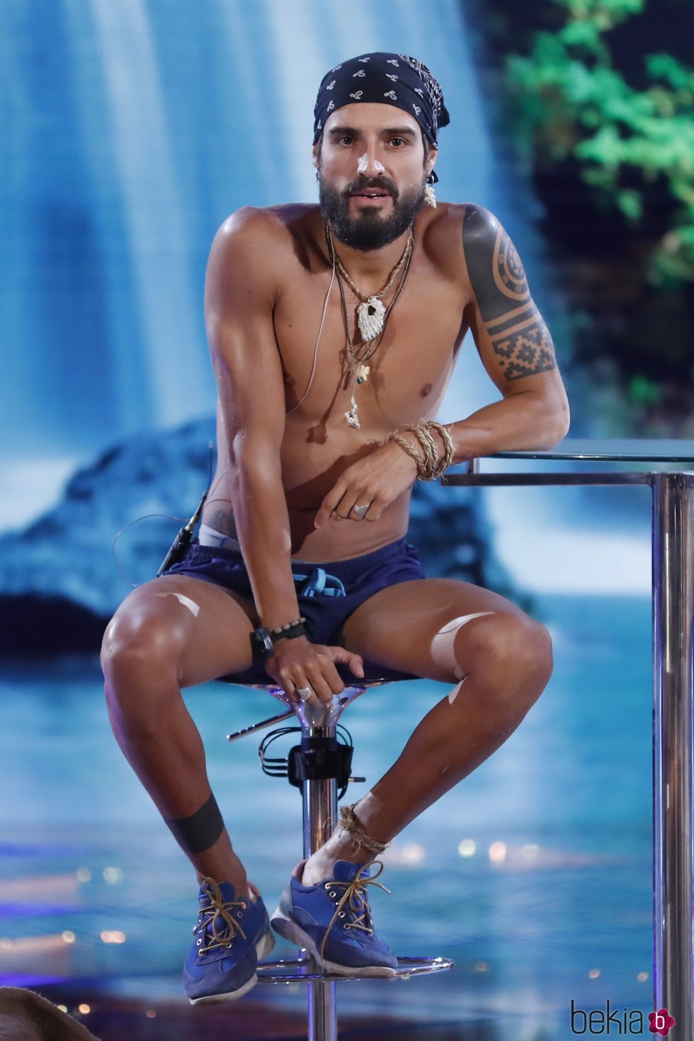 Fabio Colloricchio en el plató de 'Supervivientes 2019' tras convertirse en tercer finalista