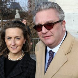 Los príncipes Laurent y Claire de Bélgica acuden a una misa en Bruselas