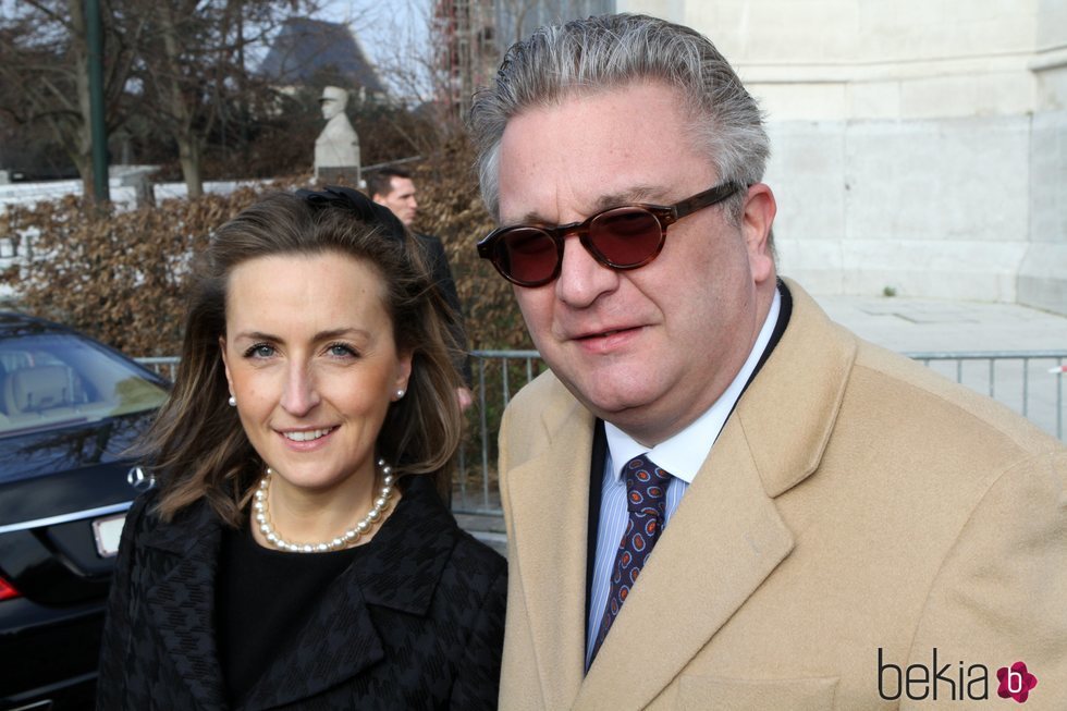 Los príncipes Laurent y Claire de Bélgica acuden a una misa en Bruselas