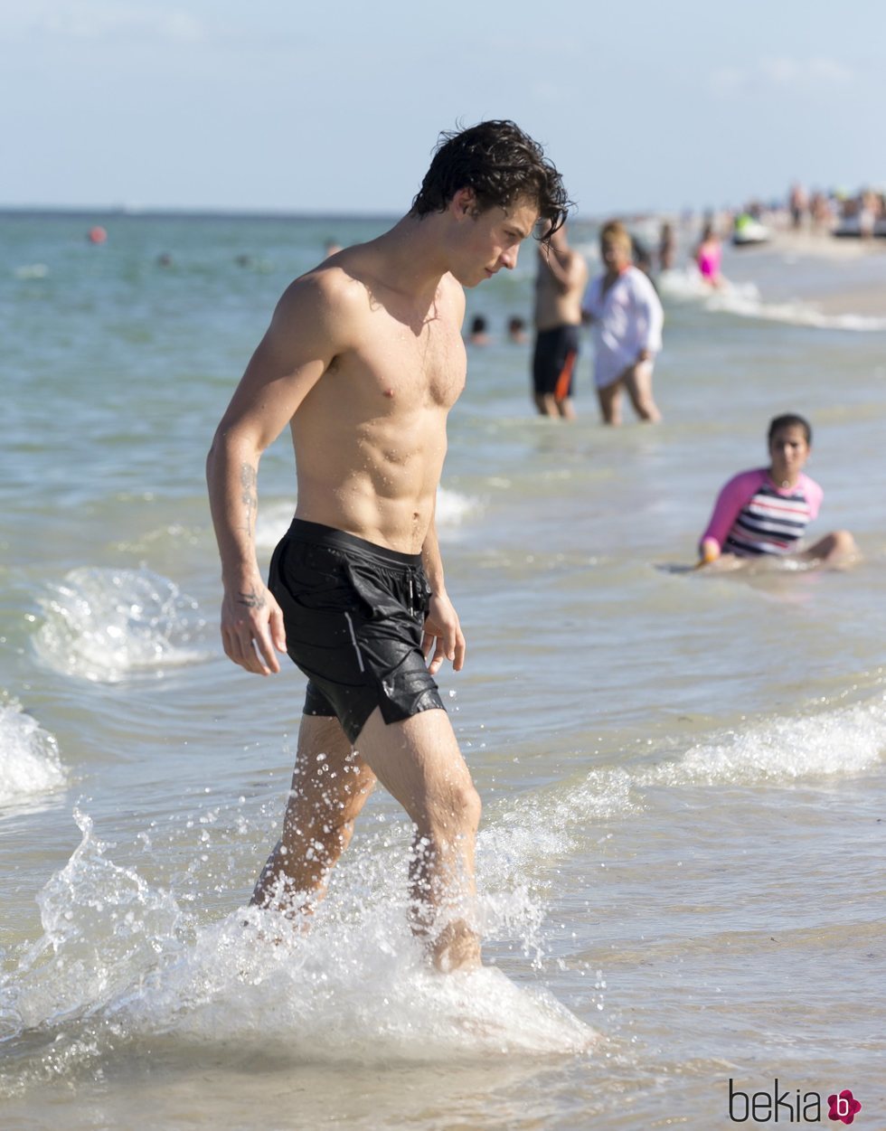 Shawn Mendes luce torso desnudo en Miami