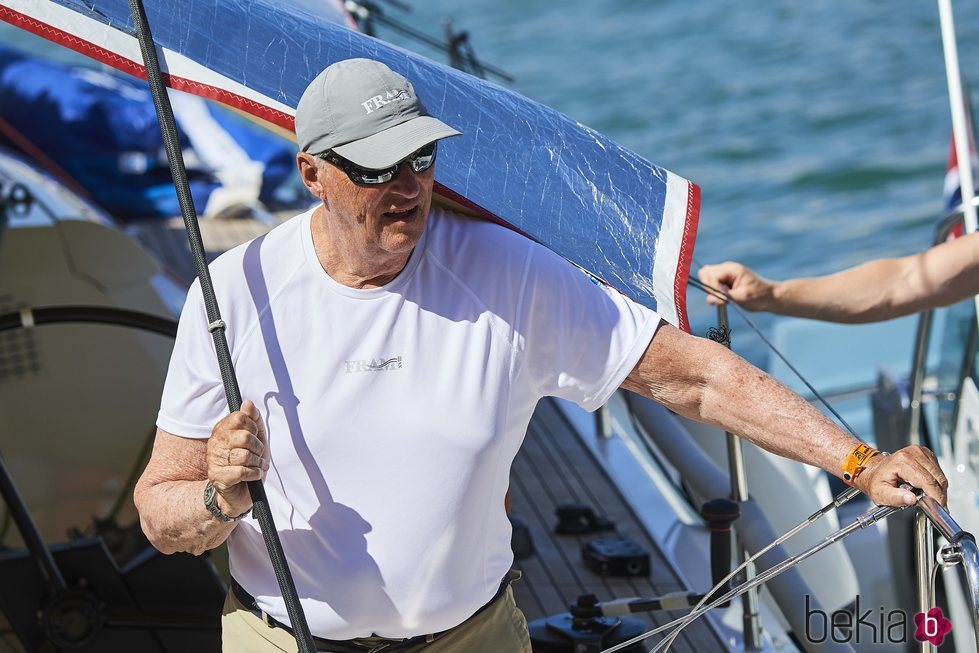 Harald de Noruega en las regatas de la Copa del Rey de Vela 2019