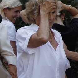 Mercedes Milá, muy afectada en el funeral de su madre