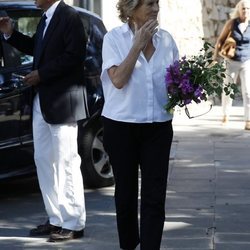 Mercedes Milá en el funeral de su madre