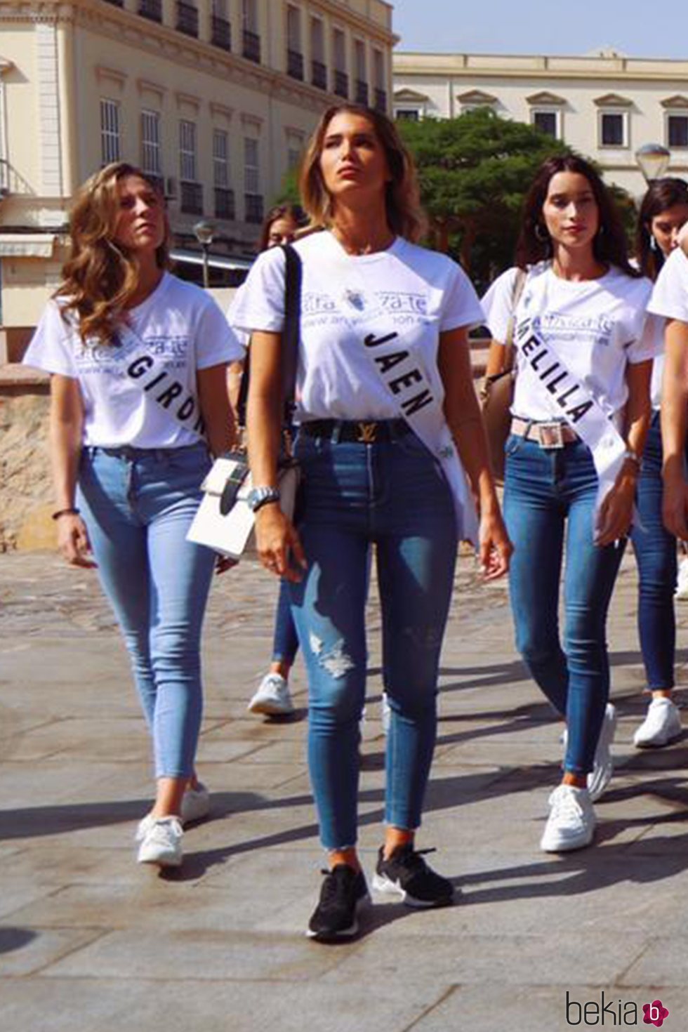 Marta López junto a sus compañeras de Melilla y Girona en Miss World Spain 2019