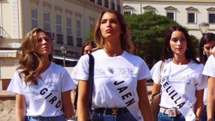 Marta López junto a sus compañeras de Melilla y Girona en Miss World Spain 2019