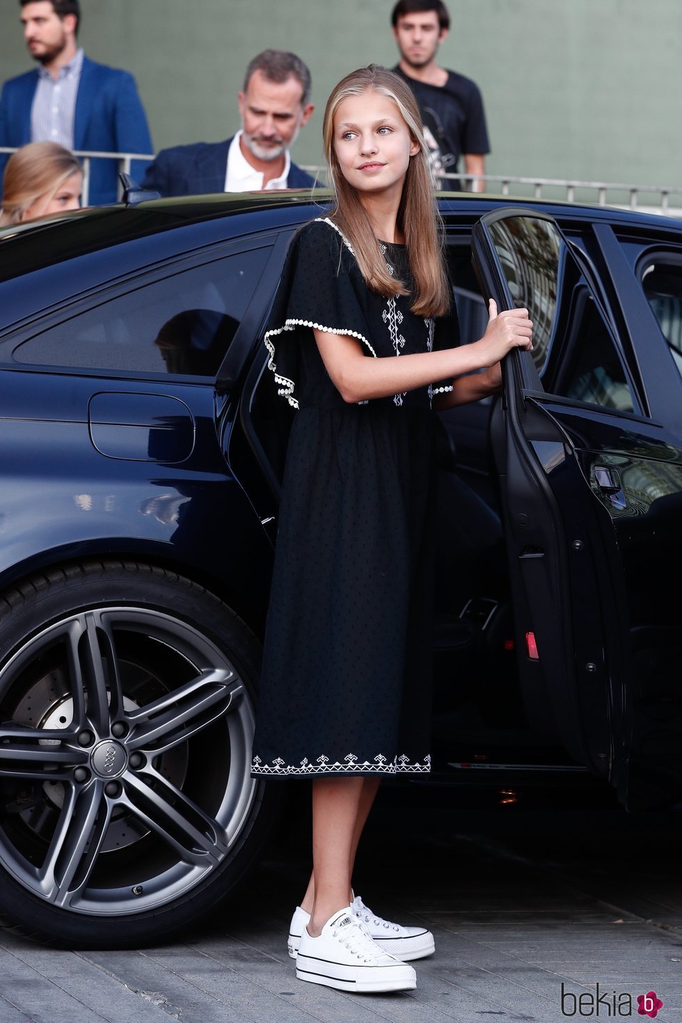 La Princesa Leonor tras visitar al Rey Juan Carlos en el hospital después de su operación de corazón