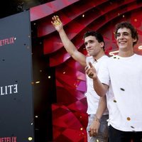 Jaime Lorente y Miguel Herrán en el estreno de la segunda temporada de 'Élite'