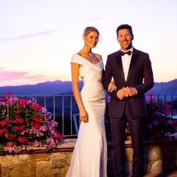 Carla Pereyra y Diego Simeone en su boda en la Toscana