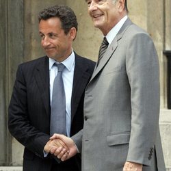 Jacques Chirac cuando le pasó el testigo de la Presidencia de Francia a Nicolas Sarkozy