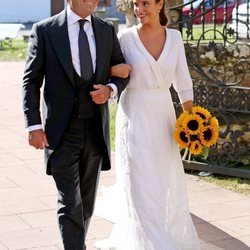 Marta Pombo llegando a su boda con Luis Giménez