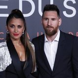 Leo Messi con Antonella Roccuzzo en el estreno de su espectáculo del Circo del Sol
