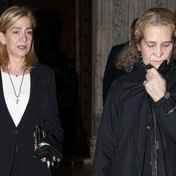 La Infanta Elena y la Infanta Cristina en el funeral de Germán López Madrid