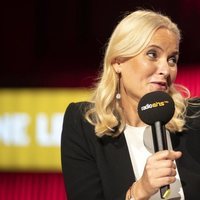 Mette-Marit de Noruega en su intervención en Radio Berlin-Brandenburg