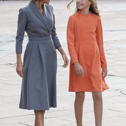 La Reina Letizia y la Infanta Sofía a su llegada a los actos de entrega de los Premios Princesa de Asturias 2019