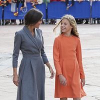 La Reina Letizia y la Infanta Sofía a su llegada a los actos de entrega de los Premios Princesa de Asturias 2019