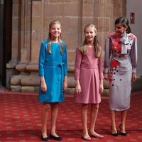 Los Reyes Felipe y Letizia, la Princesa Leonor y la Infanta Sofía en la recepción previa a los Premios Princesa de Asturias 2019