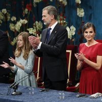 Los Reyes Felipe y Letizia, la Princesa Leonor y la Infanta Sofía durante la ceremonia de los Premios Princesa de Asturias 2019