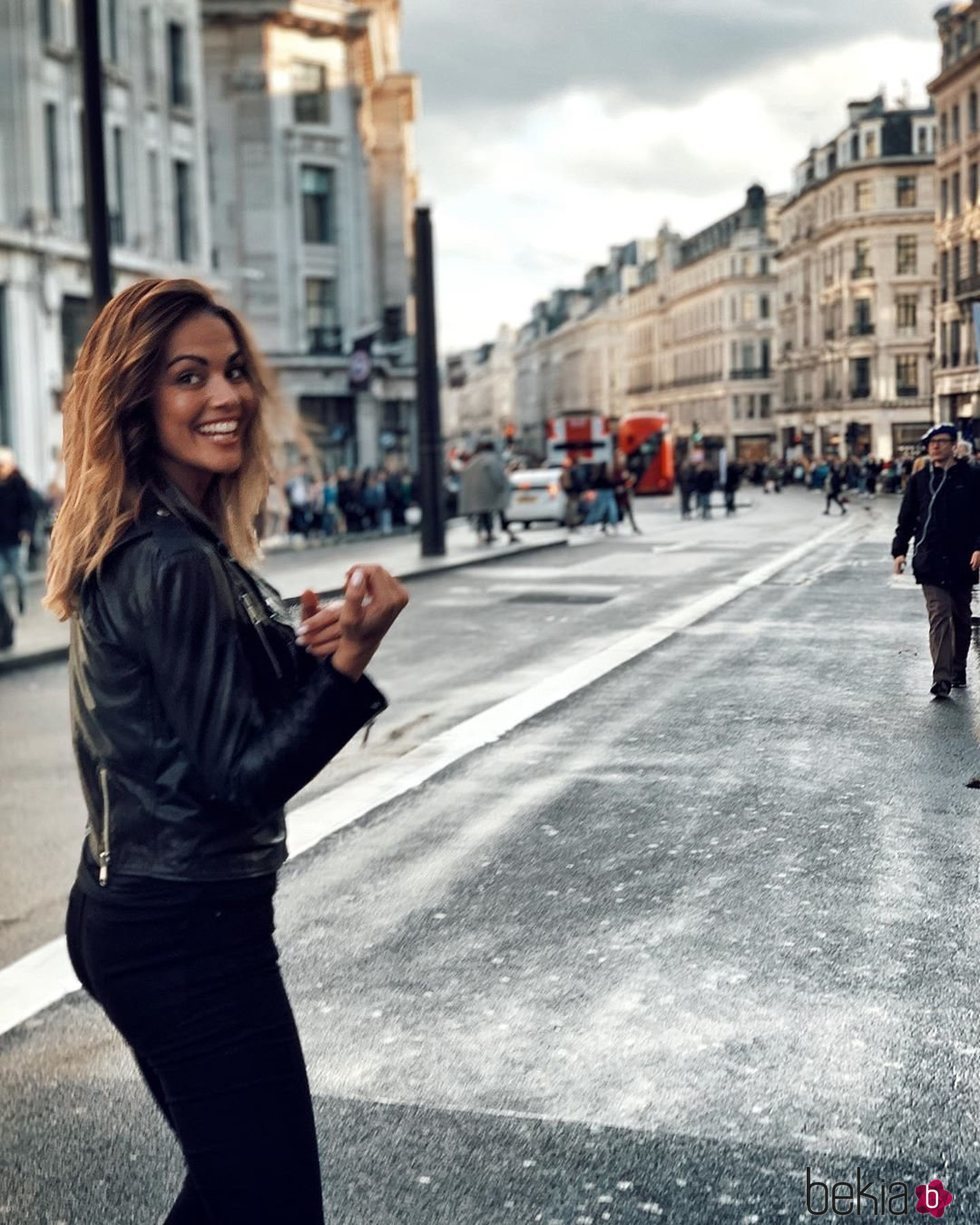 Lara Álvarez, muy sonriente en Londres