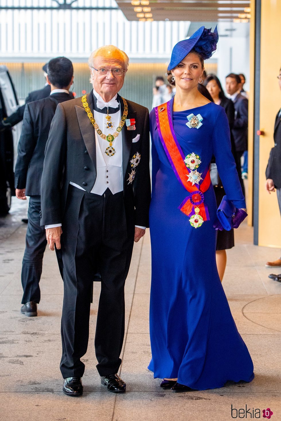 Carlos Gustavo de Suecia y Victoria de Suecia en la entronización de Naruhito de Japón