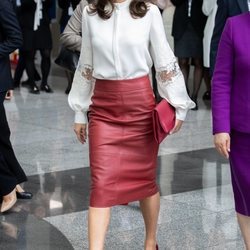 La Reina Letizia en un acto de la Agencia de Promoción de Inversión Comercial de la República de Corea